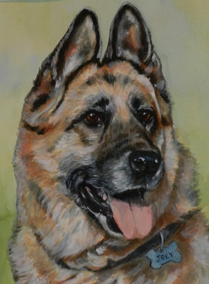 German Shepherd Dog Watercolor Carol Wells