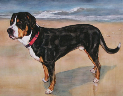 Bernese Mountain Dog Watercolor Carol Wells