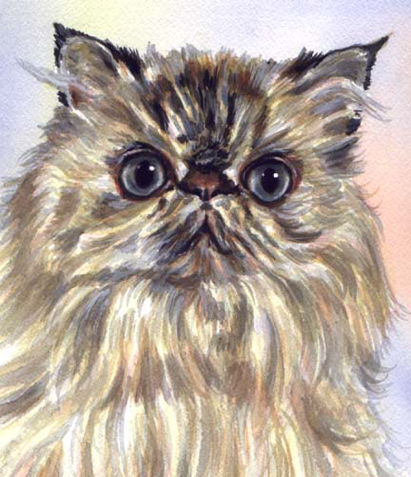 Persian Cat Watercolor Carol Wells