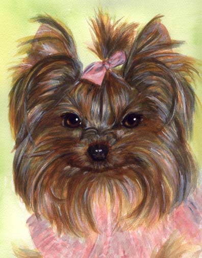 Yorkie Dog Sweater Kelly Rowland Watercolor Pet Portrait Carol Wells