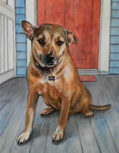 Dog Porch Watercolor Carol Wells