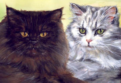 Persian Cats Watercolor Carol Wells