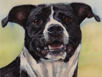 Black White Dog Watercolor Carol Wells