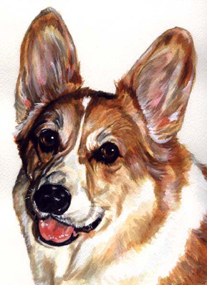 Corgi Dog Watercolor Carol Wells