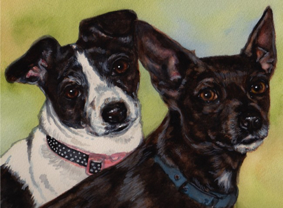 Dogs Watercolor Carol Wells