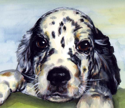 Puppy Painting Watercolor Carol Wells